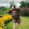 Floral Sweatshirt - Brown