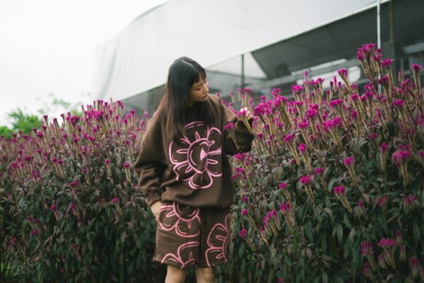 Floral Sweatshirt - Brown