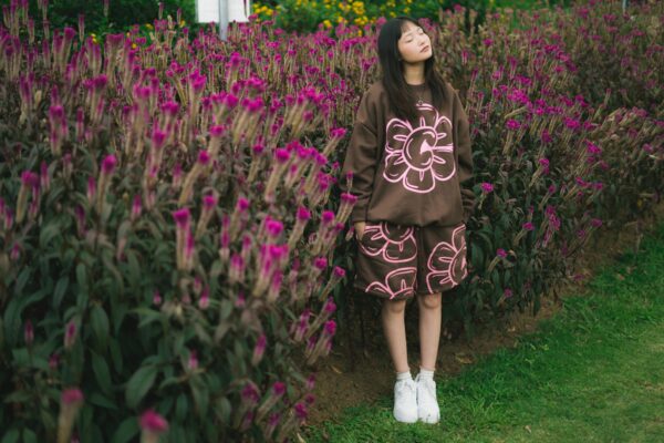 Floral Sweatshort - Brown