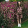 Floral Sweatshort - Brown