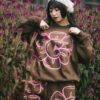Floral Sweatshirt - Brown