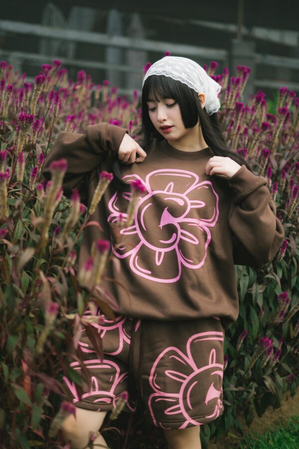Floral Sweatshirt - Brown