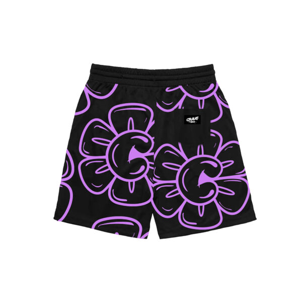 Floral Sweatshort - Black