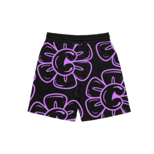 Floral Sweatshort - Black