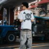 BEN01684 Skull Army Tee - White
